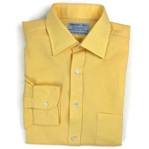 Hilditch & Key Yellow Woven Textured Dress Shirt L